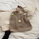 thumbnail image 5 of Bolso Mano Tejido para Mujer Bolso Hombro Con Flores A La Bolso Playa Verano (caqui), 5 of 6