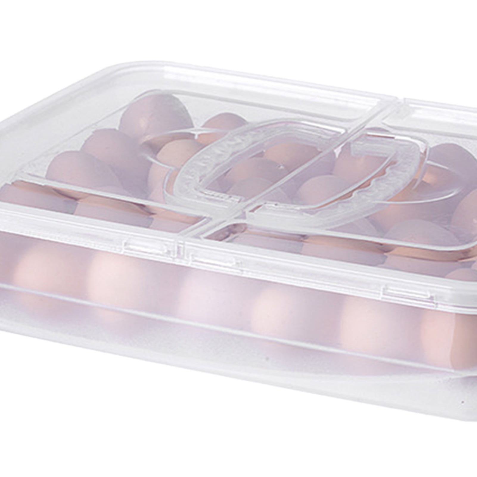 Eggs Carrier, 34 Grids Practical Plastic Portable Egg Holder Large Capacity Compact Versatile With Handle For Outdoor Camping