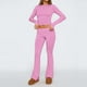 thumbnail image 2 of Conjunto informal de mujer de camiseta de manga larga y leggings acampanados de cintura baja - 92 % mezcla de viscosa, ajuste elástico, yoga/lounge/comodidad para todo el día, 2 of 4