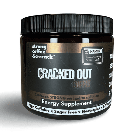 Strong Coffee & Crrrack | Medium Roast, Instant Energy Supplement, 15 Servings