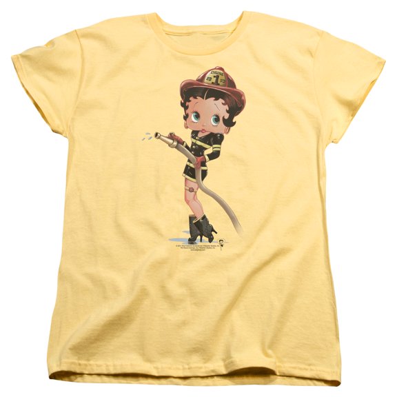 Betty Boop Firefighter S/S Women's T-Shirt Banana