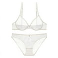 thumbnail image 4 of Sexy Women See-Through Lace Push Up Transparent Everyday Bra and High Waist Panties Set, 4 of 7