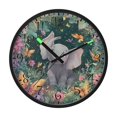 thumbnail image 2 of Voice Activated Clock with Glow Light 12 Inch Large Silent Wall Clock Battery Operated for Home Decor Cute Elephant, 2 of 8