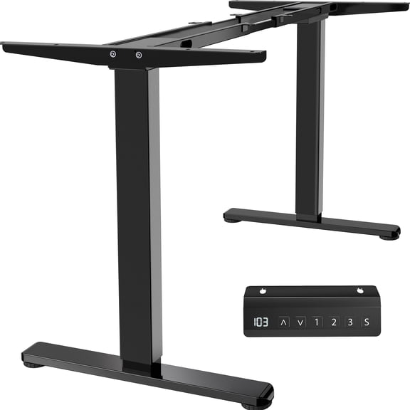 VIVO Black Electric Dual Motor Standing Desk Frame, Height Adjustable Legs