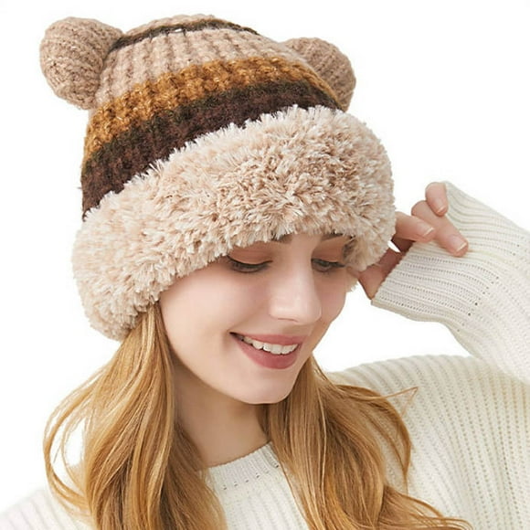 Fgnfyis Winter Warm Daily Fashionable Elastic Casual Slouchy Hat Suitable for Man and Woman Bomber Hats Coffee