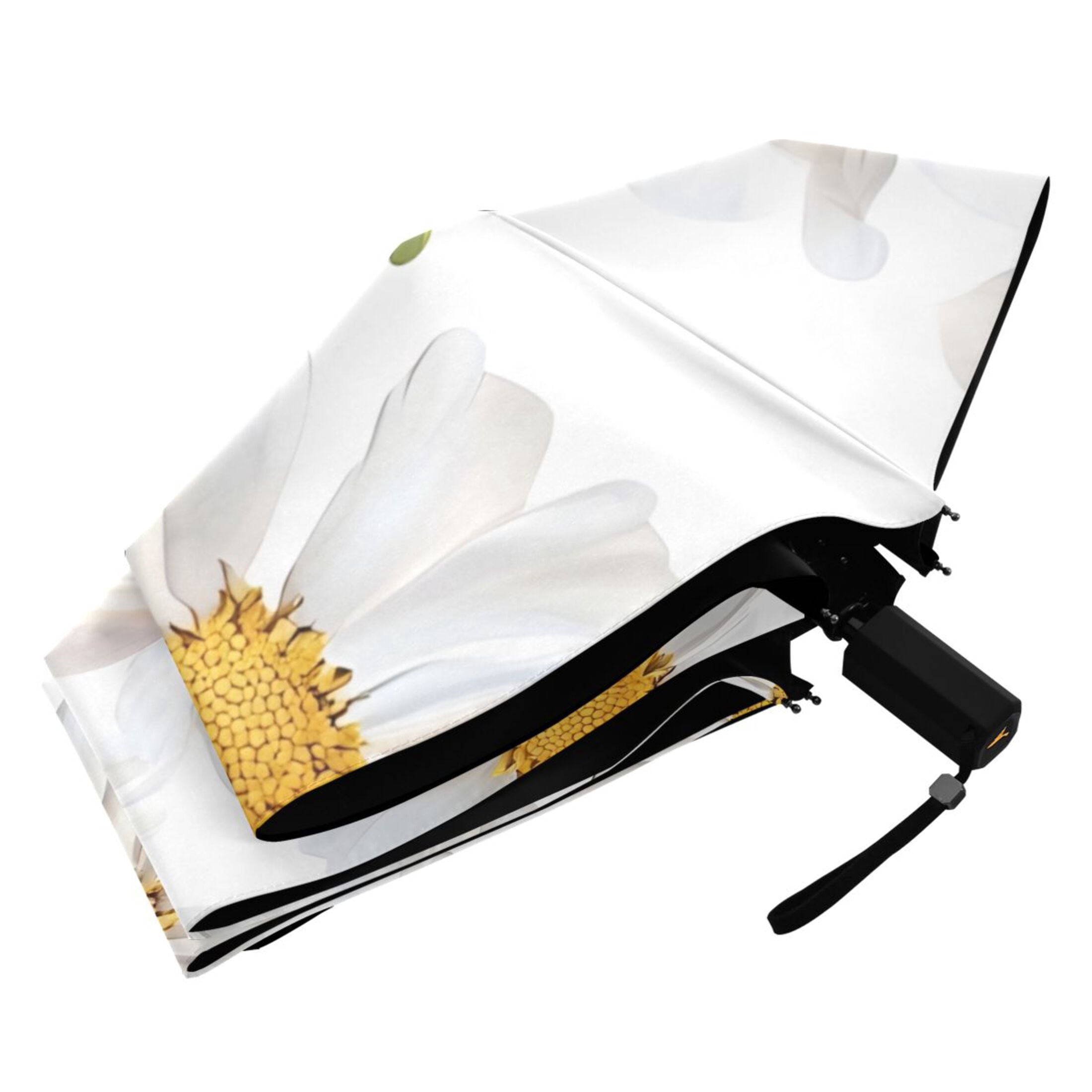 ALAZA Daisy Flower UPF 50+ Compact Folding Umbrella for Rain Travel Umbrella Packable