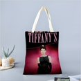 thumbnail image 2 of Breakfast at Tiffany's Bolso de tela con estampado de lienzo para mujer, bolsa de compras reutilizable y estética, con cremallera interior, regalo para mujer, 35 × 40 cm., 2 of 6