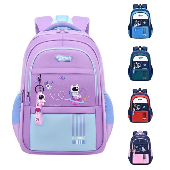 Playtopia Cartoon Pattern Backpack Water-Resistant Lightweight Daypack with Inner Pocket for Campus Daily 1pc One Size 5 Colors