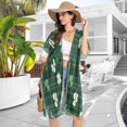 thumbnail image 5 of BZSMCE Women Creatively Shamrock Tartan Print Beach Cover-ups Size:S-2XL, 5 of 7