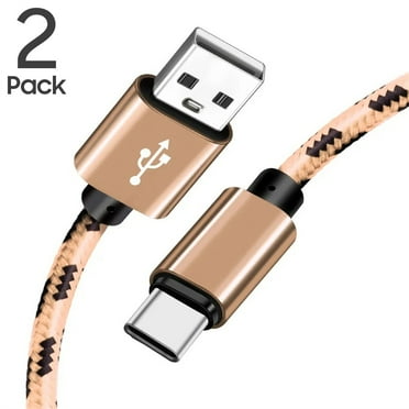 USB C Cable [3ft, 2-Pack], USB A to Type C Cable Fast Charging C Charger Cord Braided for iPhone 16 15 Pro Max/Pro/Plus, for Samsung Galaxy S25 S24 S23 S22 S21 S20 Ultra S10, Moto, Pixel
