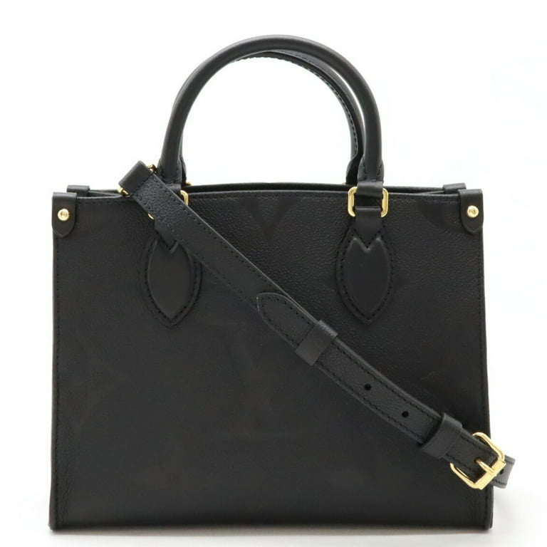 Pre Owned LOUIS VUITTON Louis Vuitton Monogram Empreinte On the Go PM Handbag Shoulder Bag Noir Black M45653 Like New Walmart