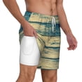 thumbnail image 3 of Goofa Retro Wooden Printed Men's Swim Trunks Board Shorts Quick Dry Mens Swimming Trunks with Compression Liner,Breathable Fit Hawaii Beach Shorts-Large, 3 of 9