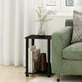 thumbnail image 2 of Furinno Simplistic Toolless Assembly Set of 2 Side Table, Black 2-Tier End Table, Open Shelf Night Stand, Bedside Table for Living Room, Bedroom, Home Office, Black Espresso/Black, 2 of 5