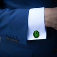 thumbnail image 3 of Saint Patrick's Day Sharp Silver Stainless Steel Shirt Cufflinks for Formal Attire - Ideal for Business Meetings and Weddings, 3 of 6