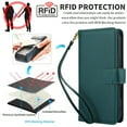 thumbnail image 4 of Wallet Case for iPhone 16e, RFID Blocking Flip Cover with 7 Card Slots, Cash Compartment, Magnetic Closure, and Hands-Free Stand, Slim Protective Phone Case with Wrist Strap,Green, 4 of 6