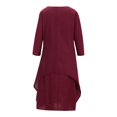 thumbnail image 5 of Boho Cotton Maxi Kaftan Dress for Women's Button Neckline Long Dress Irregular Layer Casual Robes Dresses, 5 of 5