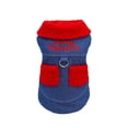 thumbnail image 1 of Dog Jackets for Small Dogs Built In Harness Dog Clothes Dog Clothes for Medium Dogs Girl Christmas Wool Lined Dog Jacket Suitable For Small Dog Denim Dog Vest Jacket With D Ring, 1 of 7