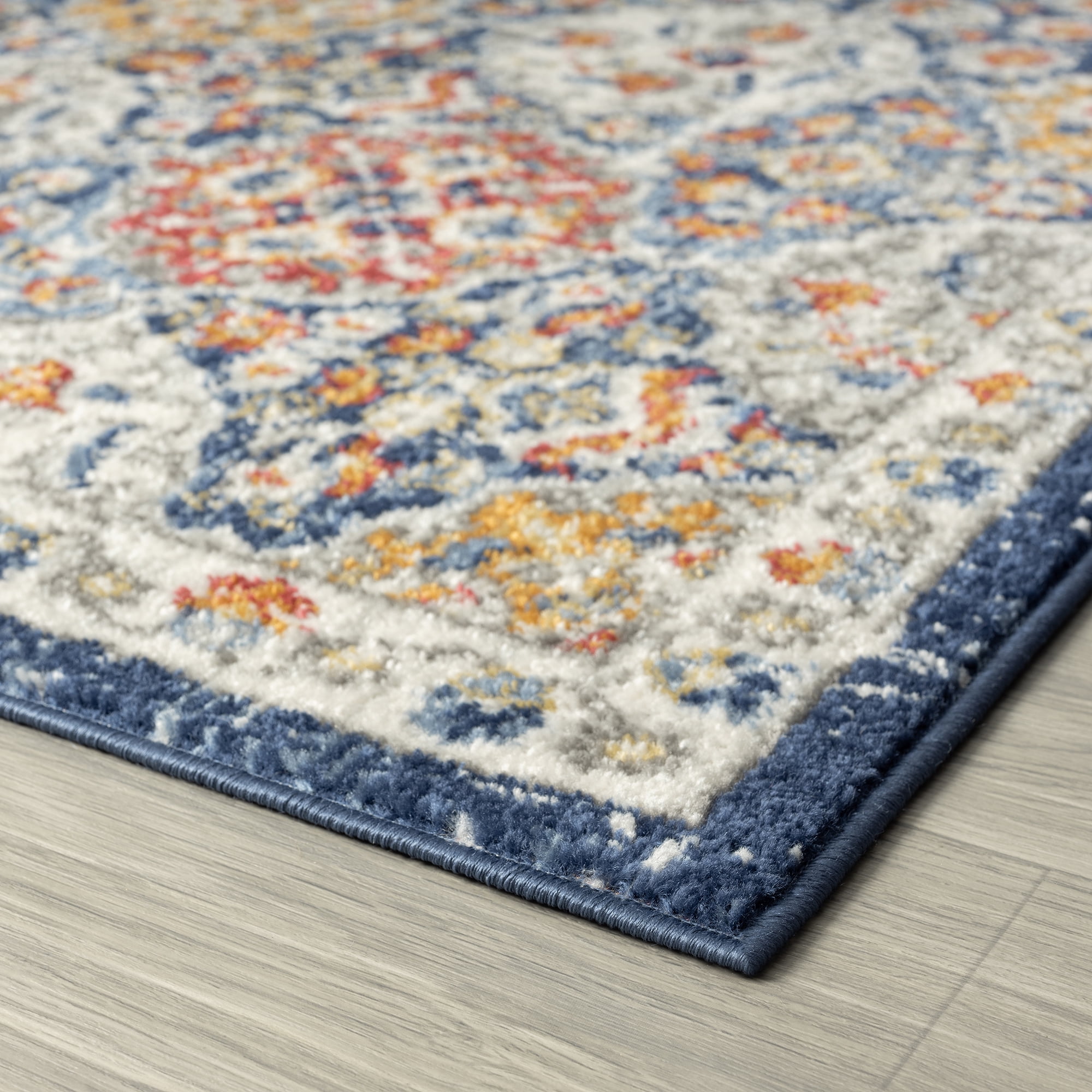 Chelsea Transitional Oriental 8'10'' x 12'2'' Navy and Gold Polypropylene Indoor Area Rug, 9' x 12'