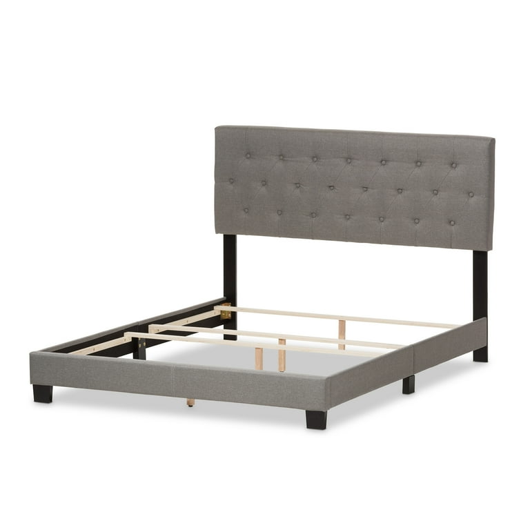 Baxton Studio Cassandra Modern and Contemporary Light Grey Fabric Upholstered Queen Size Bed Baxton Studio Cassandra Modern and Contemporary Light Grey Fabric Upholstered Queen Size Bed