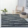 thumbnail image 3 of SAFAVIEH Venus Sophie Striped Shag Area Rug, 6' x 9', Dark Grey/Ivory, 3 of 9