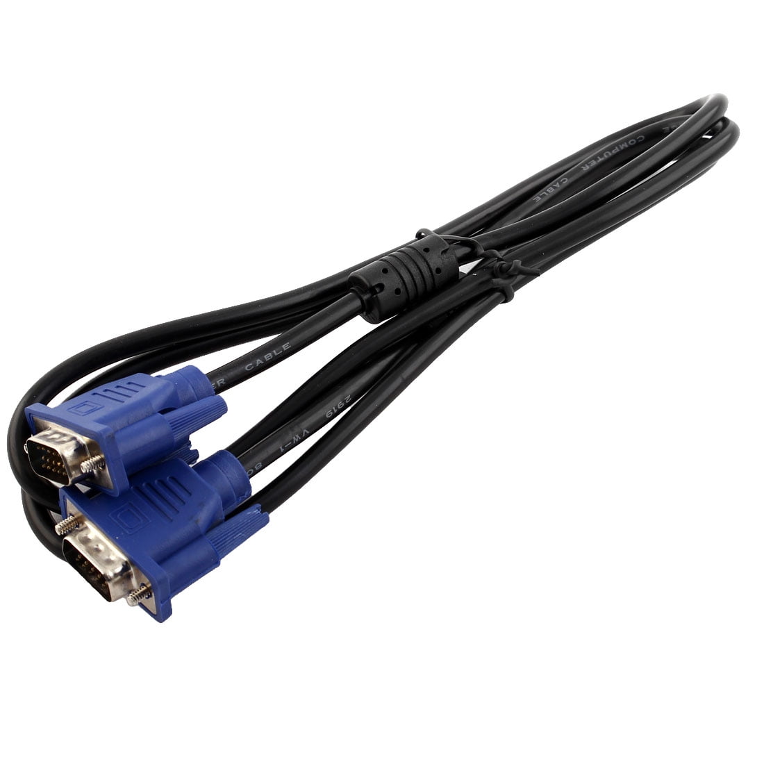 LCD Computer VGA 15 Pin Extension Cable Cord Blue Black 1.2 Meters