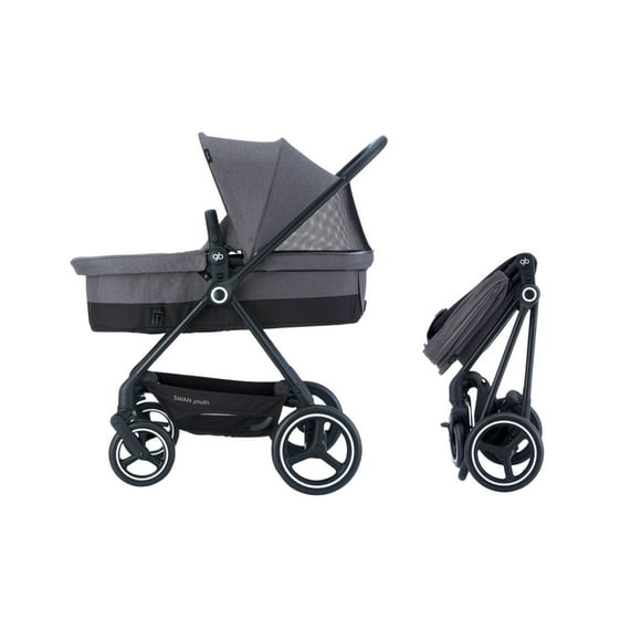 Carriola Bebe Gb Swan Aluminio 2 En 1 Bambineto Ligera Color Gris Chasis Negro