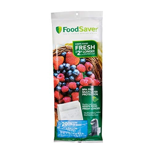 FoodSaver FSFRBZ0336NP Vacuum Zipper Gallon Bags, 20 Count Walmart