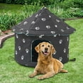 thumbnail image 2 of POINTERTECK Maison Chaude pour Chats Sauvages Extérieure Imperméable Lavable Fournitures pour Animaux de Compagnie Lit Grotte Pliable Abri pour Chats Errants Niche Ronde Taille G Noir, 2 of 6