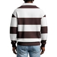 thumbnail image 4 of LEKWK Shirts for Men Striped Waffle-Knit Texture Long Sleeve Shirts Lapel Collar Casual Shirts Vintage Preppy Style Rugby Golf Casual Tops, 4 of 4