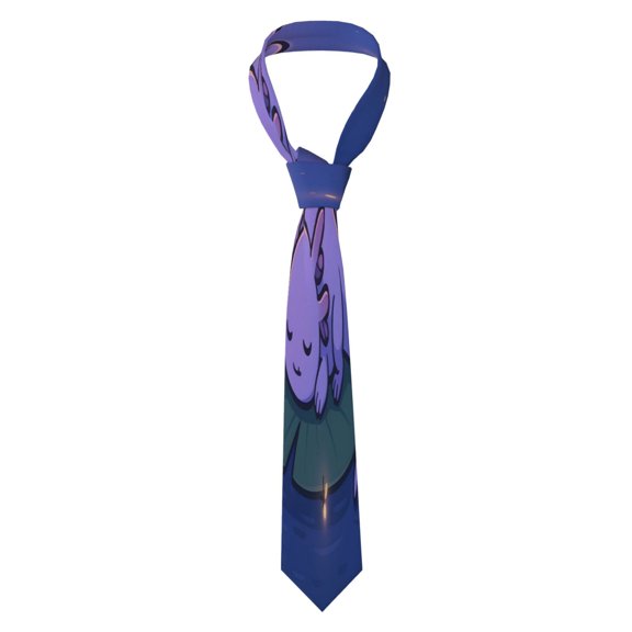 Mens Silk Like Necktie Wrinkle Resistant Tie Anti Slip Keeper For Business Wedding Party Daily Wear Formal Dress Tie Axolotl Sleeping