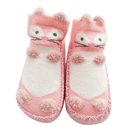 

1 Pair Baby Skin-friendly Cotton Soft Cartoon Non Skid Anti Slip Socks Grip for Toddler Girls Boys Slipper