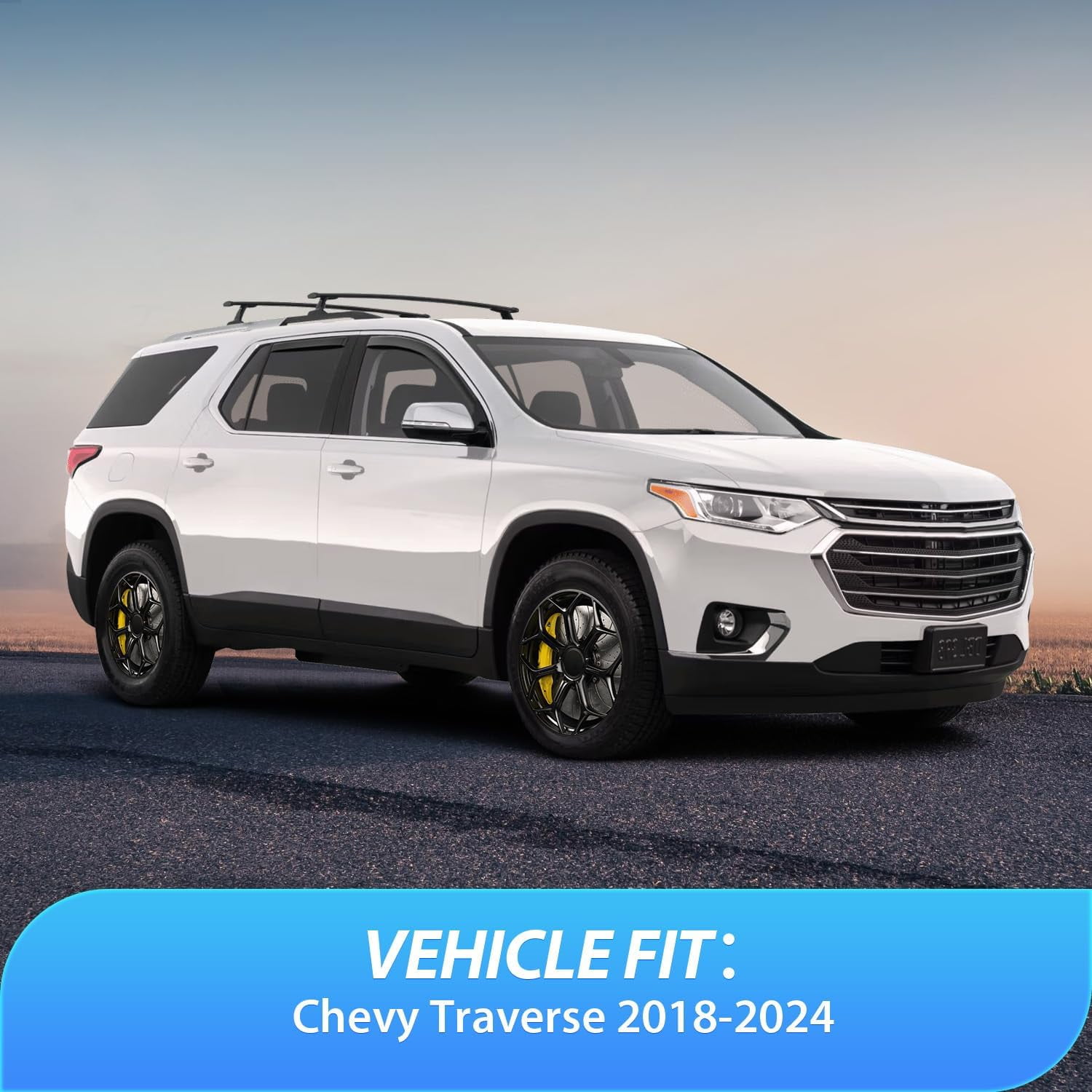 Nilight Durable in Channel Rain Guards for Chevrolet (Chevy) Traverse 2018 2019 2020 2021 2022 2023 Window Deflectors, Vent Window Visors-4pcs