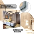 thumbnail image 6 of 36x24 Inch Metal Silver Frame Mirror for Bathroom, Brushed Rectangular Corner Vanity, Lightweight Deep Set Design Large Wall Mirrors Decorative, Hangs Horizontal & Vertical, 6 of 7