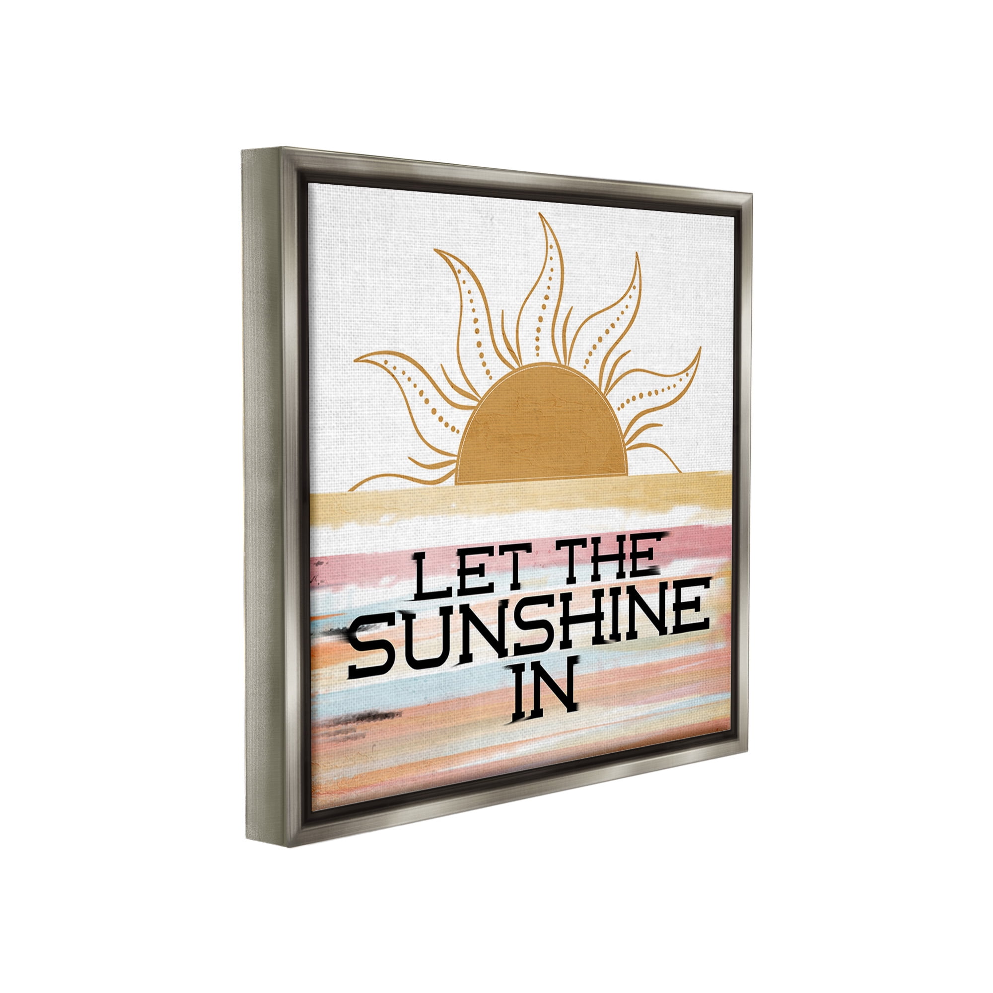 Stupell Industries Let Sunshine In Landscape Painting Gray Floater Framed Canvas Art Print Wall Art, 25 x 25