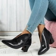 thumbnail image 2 of Oyedens Dress Boots for Women Ladies Glitter Leather Pointed Toe High Heels Ankle Booties Winter Fall, 2 of 6