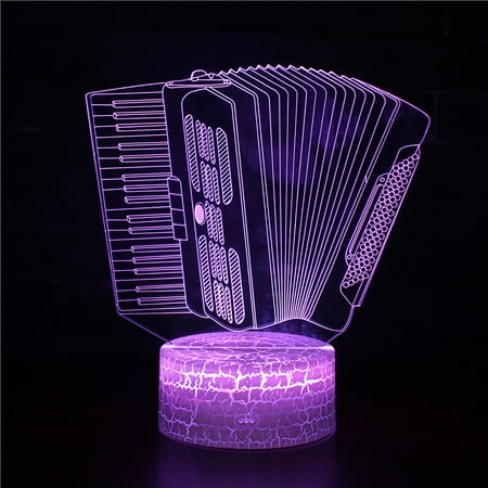 

Valentine S Day Decorations Musical Instrument 3D Night Light Led Colorful 16-Color Remote Control Desk Lamp