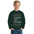 thumbnail image 2 of Wild Bobby Naughty Nice 6 7 Checklist Christmas Sweater | Holiday Unisex Boys Girls Crewneck Graphic Sweatshirt, 2 of 5