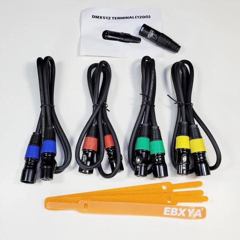 Professional & Heavy-Duty 6-Pack XLR Microphone Cables,EBXYA 3M Color-Coded Set with Rainbow Connectors,Tangle-Free Figure-8 Coiled,for Live Sound,Home Studio,Musicians,DJs & Band Equipment​