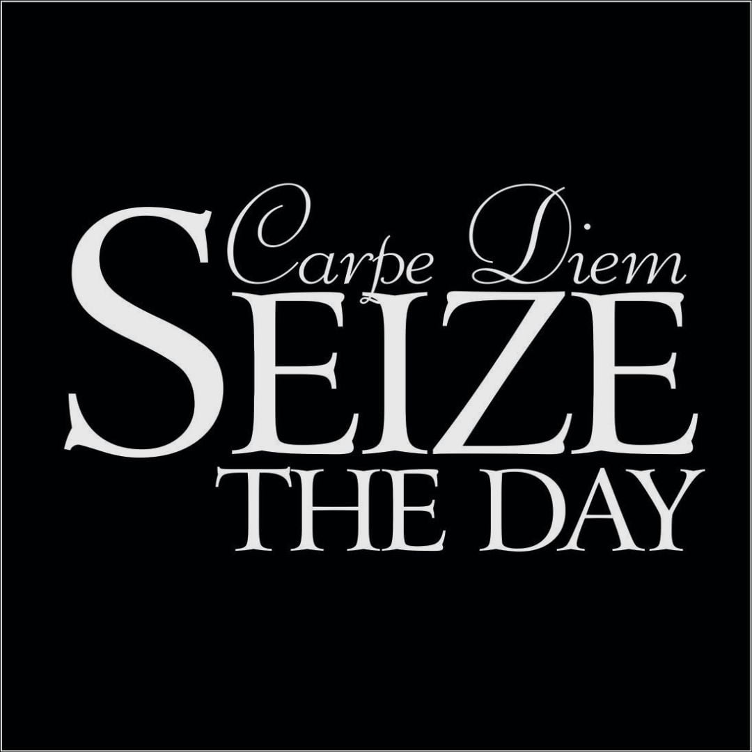 Carpe Diem Seize the Day Vinyl Decal Large White