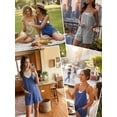 thumbnail image 3 of Anygrew Women's Rompers Jumpsuits Summer Casual Loose Overalls with Pockets Vacation Beach Outfits Shorts Jumpers Soft Fashion Clothes, 3 of 6