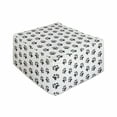 thumbnail image 1 of Paw Print Rectangle Pouf, Puppy Kitten Dog and Cat Themed Repetitive Pet Foot's Stains Concept, Under Desk Foot Stool for Living Room Office Ottoman with Cover, 25", Dark Grey and White, by Ambesonne, 1 of 4