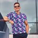 thumbnail image 4 of Balery Skull Flower Camisa Polo de Hombre con Estampado, de Manga Corta y Tejido Medio, Camisa Tipo Golf Polo-4X-Large, 4 of 6