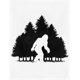 thumbnail image 1 of Manta de Bigfoot con árboles del bosque, regalos de Big Foot Sasquatch, mantas supersuaves para sofá cama, blanco y negro, 1 of 3