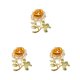 thumbnail image 2 of Qarigey Broches para mujer, alfileres de esmalte rosa, ropa brillante, decoración de joyería Naranja 3piezas, 2 of 6
