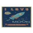 thumbnail image 1 of I Love You Cutting Board, Spaceship Galaxy Stars Cosmos Love Theme Retro Inspirational Letters, Decorative Tempered Glass Cutting and Serving Board, Small Size, Dark Blue and Coral, by Ambesonne, 1 of 1