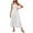 White, variant on DPTALR Women's Bohemian Spaghetti Strap Smocked Tiered Long Beach Sun Dresses Sleeveless Solid Maxi Dress