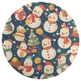 thumbnail image 3 of Christmas Cartoon Snowman Round Carpet Circle Rug Outdoor Patio Area Rug Washable Large Area Rugs Hallway Room Decor Fitness Mats, 3 of 8