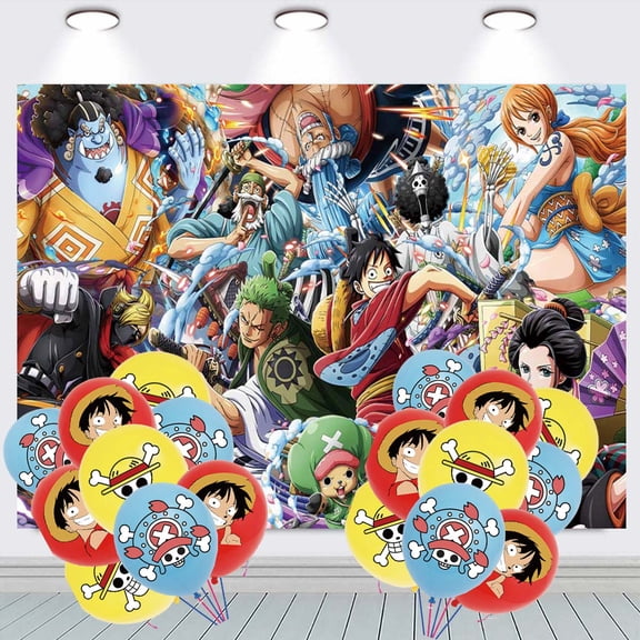 One Piece Backdrop Banner Balloons Party Decorations Supplies Taspestry Wall Decor Background Poster