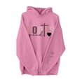thumbnail image 4 of NinXxx Women's DOD IS GOOD Long Sleeve Hooded Pullover Hoodie Pink XL, 4 of 4