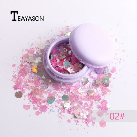 Body Glitter, Face Glitter, Rave Festival Chunky and Fine Glitter Mix,8 Colors Iridescent Loose Glitter, Cosmetic Makeup Face Body Hair Glitter